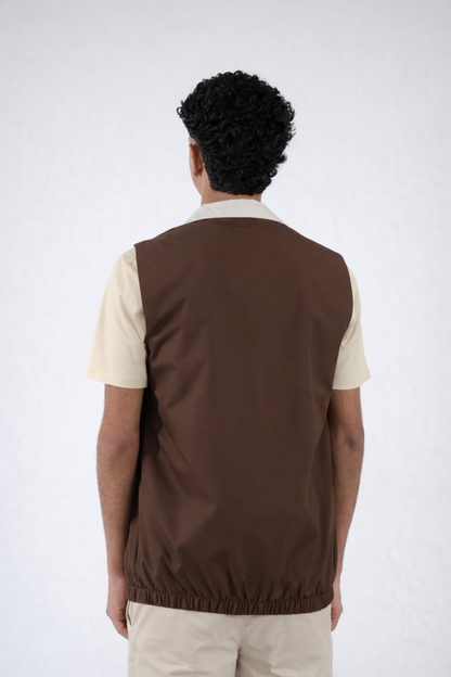 Reversible Vest - Brown/Beige