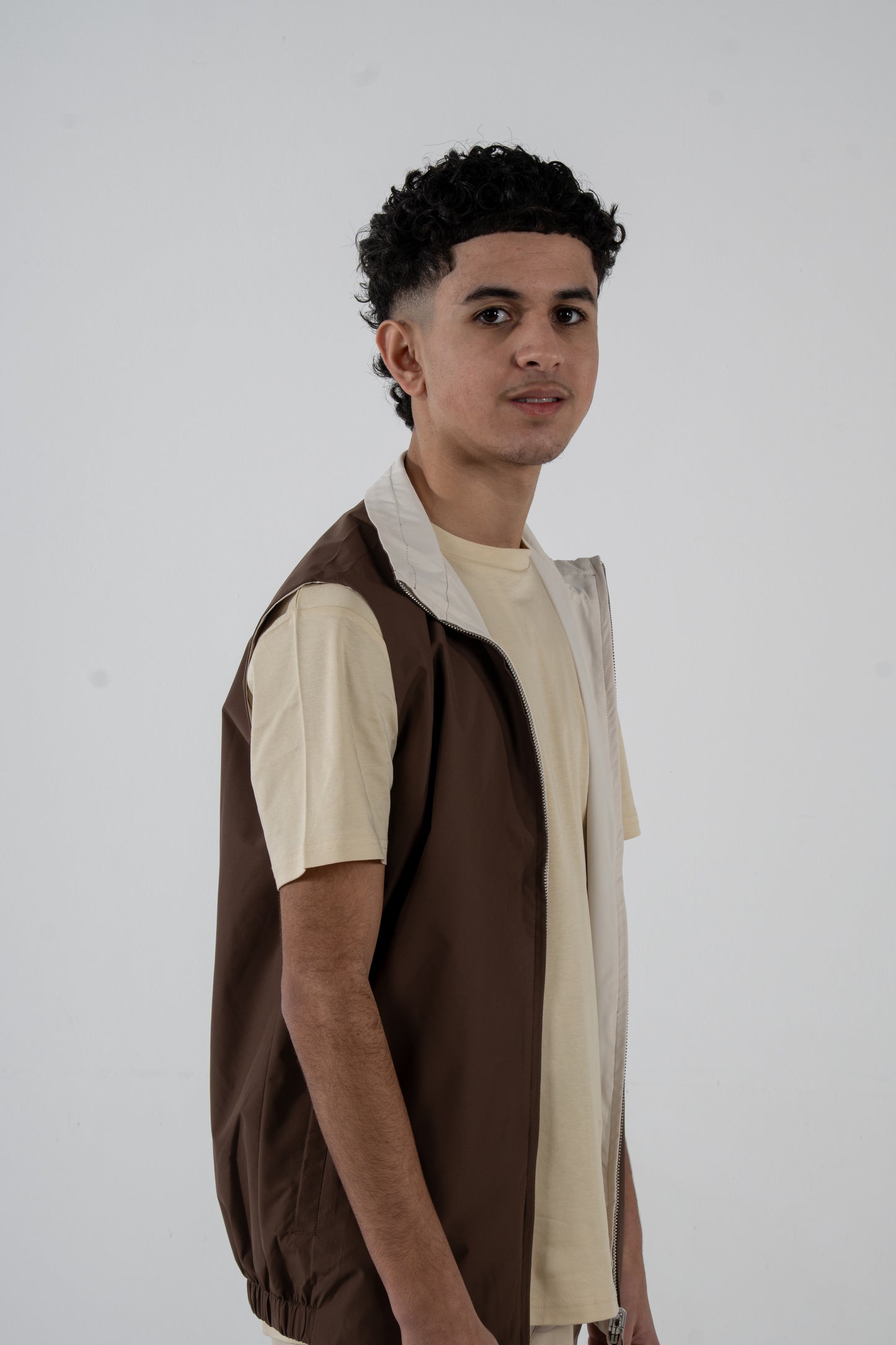 Reversible Vest - Brown/Beige
