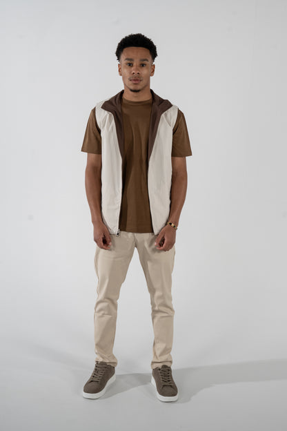 Reversible Vest - Brown/Beige