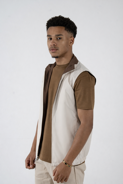 Reversible Vest - Brown/Beige